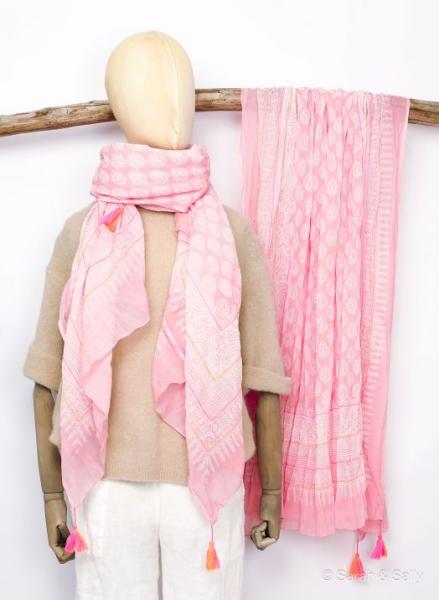 Sarah & Sally Schal Mini Muster rosa